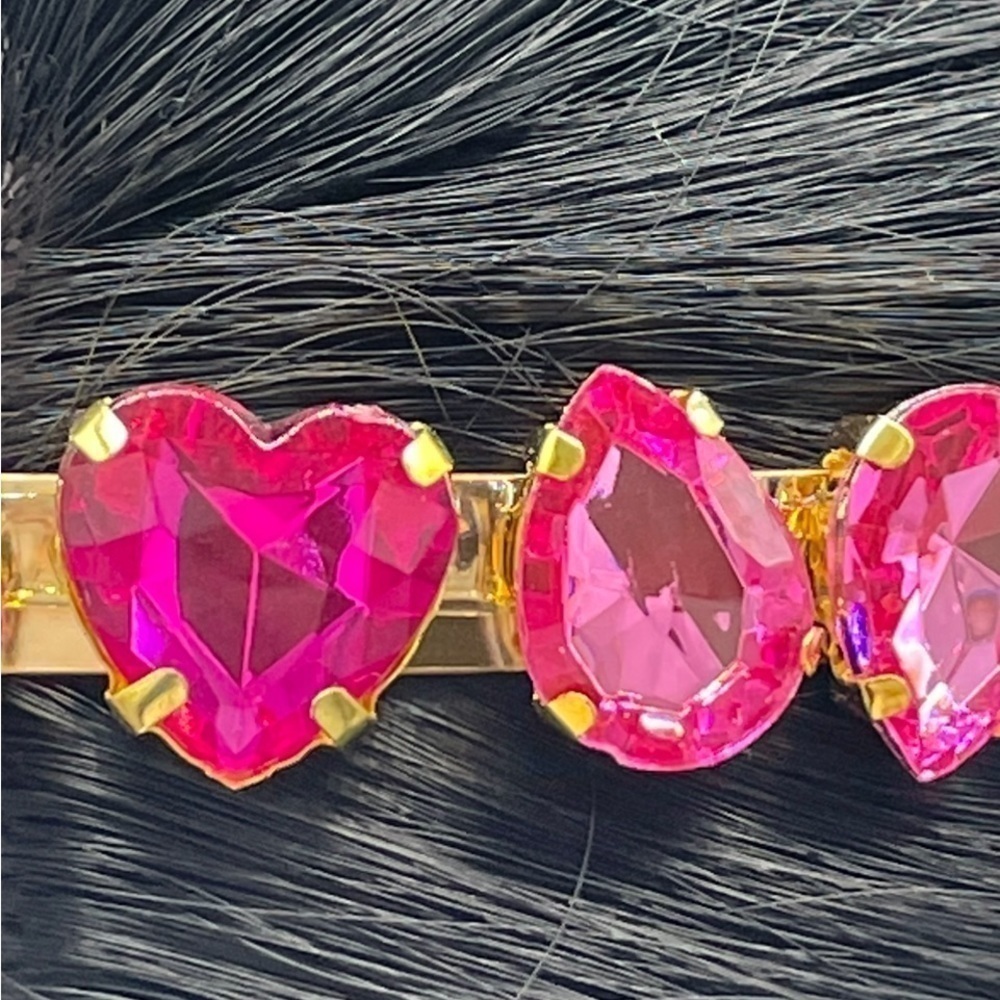 𝅺pink Heart Rhinestone Headband. - Picture 14 of 16